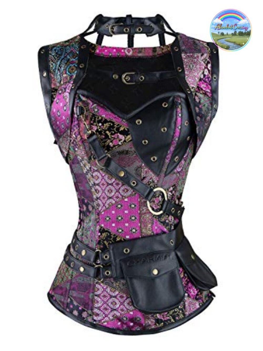 Steampunk Spiral Steel Boned Corset Bustier Faux Leather Hourglass Shapewear